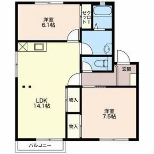 フレグランス日詰B【2階】の間取り