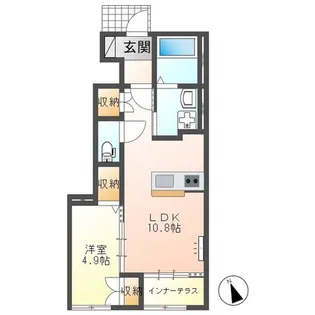 ラ グリシーヌA棟【1階】の間取り