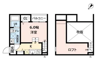 CocoCalm半道橋【1階】の間取り
