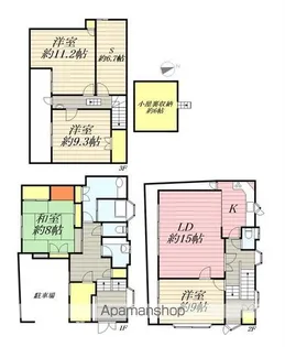 東京都新宿区矢来町【一戸建】の間取り