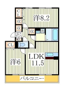 グランドゥールI【1階】の間取り