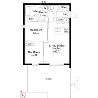 東京都渋谷区千駄ヶ谷5【マンション】の間取り