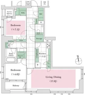 アトラス麻布台【8階】の間取り