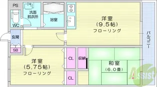 クリスタルテラス【2階】の間取り