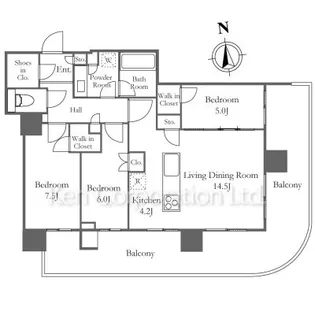 HARUMI FLAG PARK VILLAGE【19階】の間取り