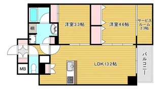 大阪府大阪市中央区内平野町1【マンション】の間取り