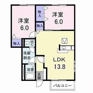 サンシェールA・B【1階】の間取り