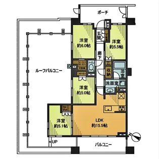 ジオ・イニシア武蔵小杉【6階】の間取り
