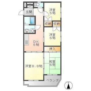 岐阜県岐阜市戎町2【マンション】の間取り