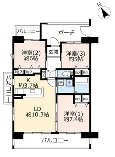 URアルビス緑丘【4階】の間取り