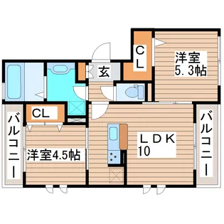 マイプレイス東照宮B【3階】の間取り