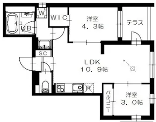 グレイシャス沼袋【4階】の間取り