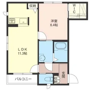 フラワーハイツ中田C【1階】の間取り
