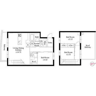 ルネサンスコート目黒南【3階】の間取り