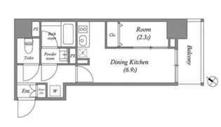 東京都中央区日本橋浜町3【マンション】の間取り