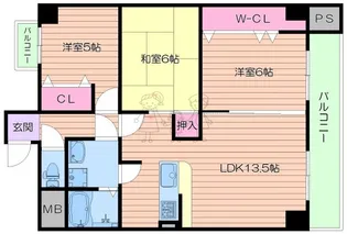 パルテール21【6階】の間取り