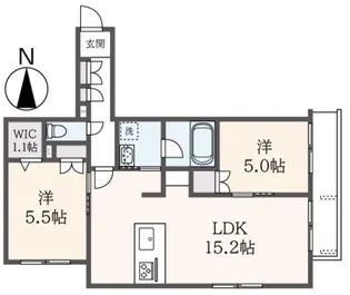 東京都渋谷区千駄ヶ谷2【マンション】の間取り