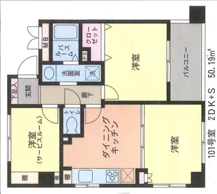 リブゼ横浜南弐番館【1階】の間取り