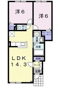 ボヌール・デ・ラ・メゾンII【1階】の間取り