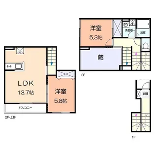 アメニティー伊勢原市東大竹アパート【2階】の間取り