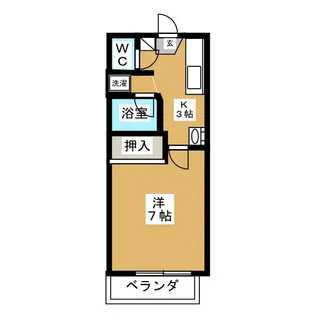 クレールハイツC宮崎【1階】の間取り