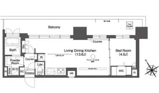 BluRock後楽園【ブルロック後楽園】【15階】の間取り