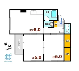 向洋細川ビル【3階】の間取り