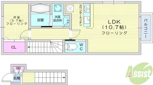 キララ鈎取本町1【2階】の間取り