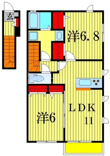 ハイツエイワIII B【2階】の間取り