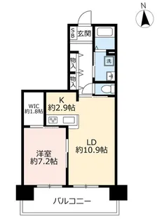URアーベインなんばウエスト【2階】の間取り