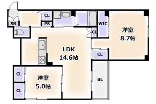 YU-PALACE桑津(ユーパレスクワヅ)【1階】の間取り