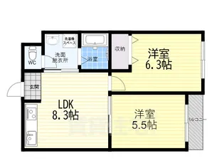 サンベールハイツ【1階】の間取り