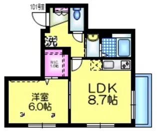 ラフィーネSORA【1階】の間取り