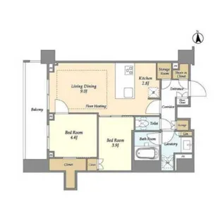 オアーゼ新宿市谷薬王寺【3階】の間取り