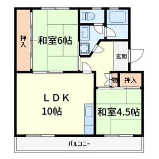 富田第二住宅62号棟【5階】の間取り