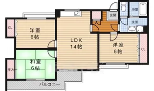 箕面リビエールハイツ1st【2階】の間取り