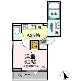 ヴィラ ボヌール【2階】の間取り