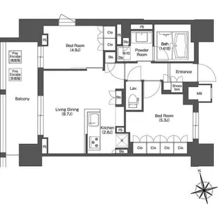 LIBRGRANT西新宿EAST【12階】の間取り