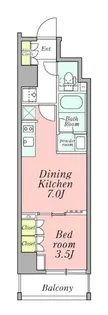 クレストコート新宿山吹町【5階】の間取り