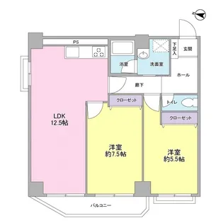 ヒルサイドW【1階】の間取り