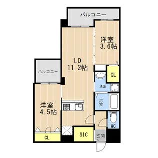 フェリス小笹【6階】の間取り