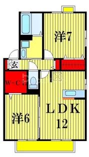 セブンオークス A・B・C・D・E・F・G【1階】の間取り