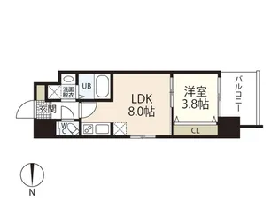 メイクス京橋川II【9階】の間取り