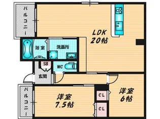 エトワールヴィル-R小阪本町レジデンス【2階】の間取り
