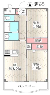 リベラル本郷【2階】の間取り