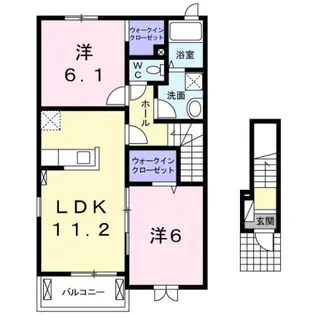 メゾン・ド・リヴィエールD【2階】の間取り