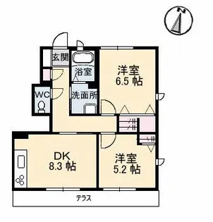 モンターニュ B棟【1階】の間取り