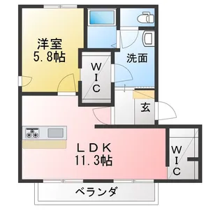サンシャイン杉山E【2階】の間取り
