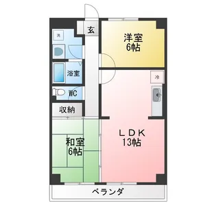 宮の下マンション【4階】の間取り