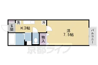 ヴィラ祝園【1階】の間取り
